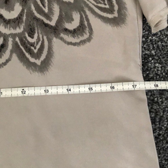 BCBG Silk Midi Shift Dress - Feather Print - Picture 10 of 12